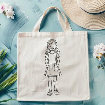 Simple line art design of a female figure in an SVG format.