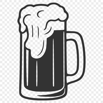 Illustration of a beer in a glass, suitable for digital designs.
