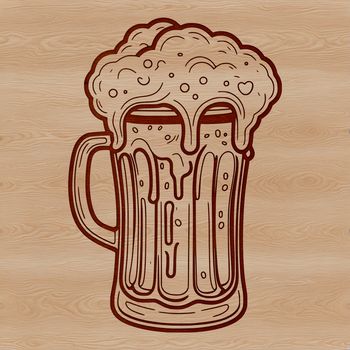 A simple illustration of a beer glass filled with a frothy head.