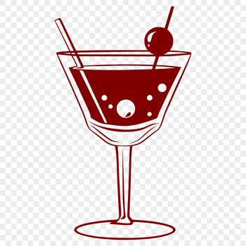 An abstract design featuring a drink in a glass.