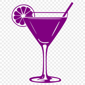 A detailed design of a mixed drink in a transparent glass, created as a scalable SVG file.