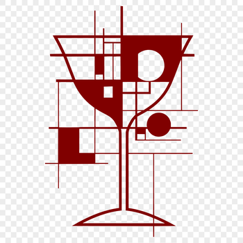 A stylized illustration of a cocktail in a glass, suitable for digital design projects.