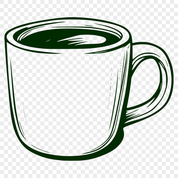A white ceramic coffee cup on a wooden table, ready to hold hot beverage.