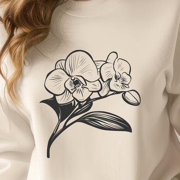 Unique Orchid Vector Craft File - Free DXF Download