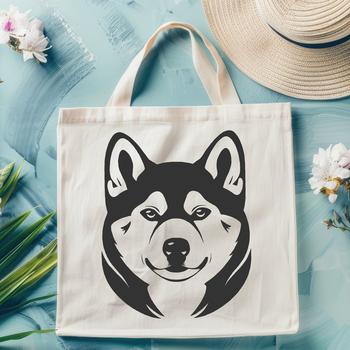 A high-quality vector illustration of a Shiba Inu's head, suitable for various design applications.