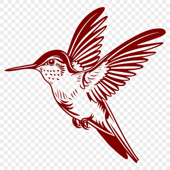 A detailed illustration of a hummingbird in mid-flight, showcasing its vibrant plumage.