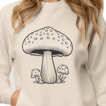 A stylized illustration of a mushroom with a cap and stem, suitable for vector art projects.