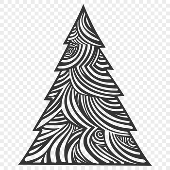 A green Christmas tree with ornaments and lights, designed as a scalable vector graphic for digital use.