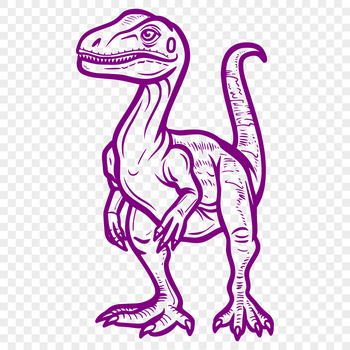 A vector design of a large dinosaur with bold lines and textures.