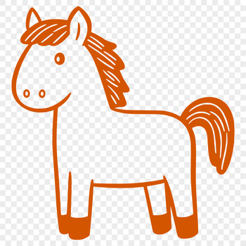A detailed vector illustration of a horse's full body, suitable for use in graphic design projects.