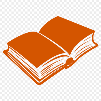 A simple digital illustration of a book with open pages, suitable for education and school projects.