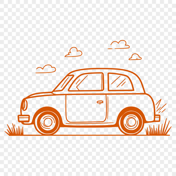 A detailed illustration of a car with various design elements suitable for vector graphics.
