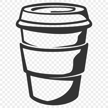 A stylized cup illustration suitable for digital printing and cutting machine designs.