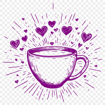 A simple cup design featuring interlocking heart shapes, suitable for vector art projects.