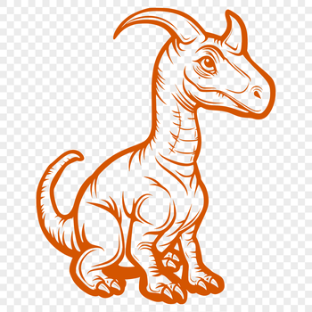 A detailed illustration of a prehistoric dinosaur in full body pose, suitable for vector art and cutting machine designs.