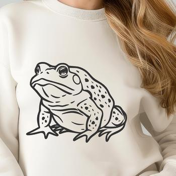 Vector art depiction of an amphibian animal in a detailed pose.