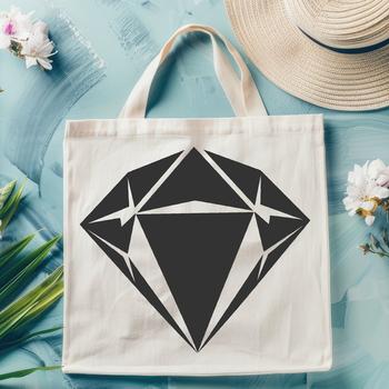 A detailed vector representation of a diamond shape, suitable for graphic design and digital crafting.