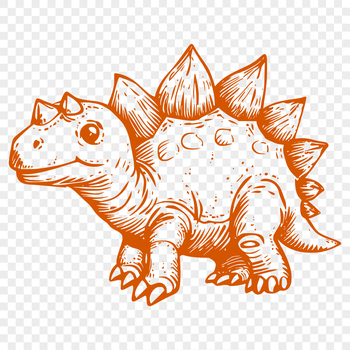A prehistoric dino illustration depicted in full body, suitable for vector design projects.