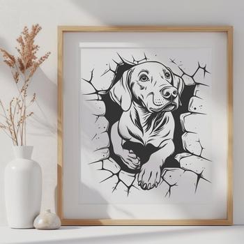 Free Weimaraner Vector Image - Free DXF Download