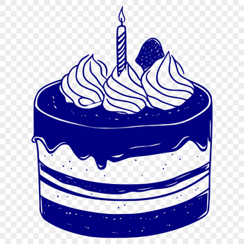 A colorful illustration of a birthday cake with candles on top.