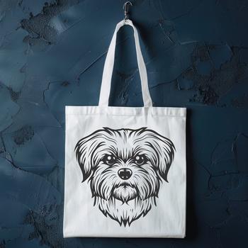 A vector illustration of a small dog breed with a distinctive head shape.