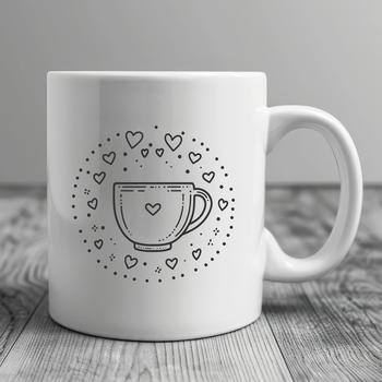 Unique Coffee Cup Stencil - Free PNG