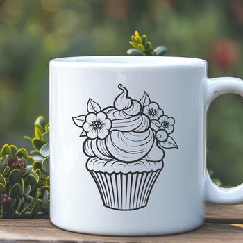 Floral Cupcake Printable Artwork