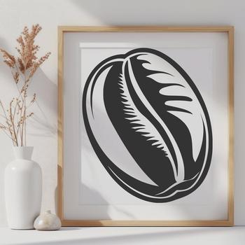 A stylized graphic of a coffee bean suitable for commercial or personal design projects.