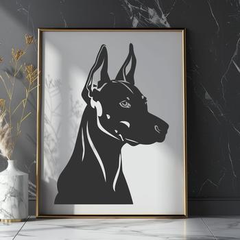 Doberman Pinscher In SVG, PNG, PDF And DXF Formats