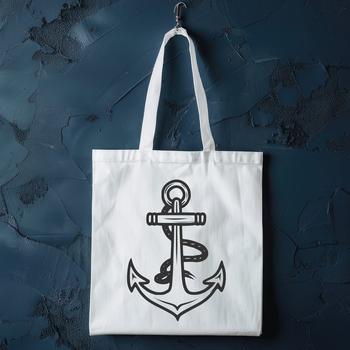 A large anchor with rope and chain details, suitable for nautical-themed designs.