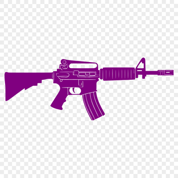 A detailed illustration of a modern assault-style rifle with realistic features.