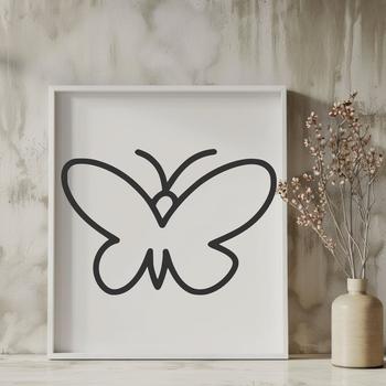 A simple line drawing of a full-bodied insect, featuring delicate wings and body details suitable for gardening designs.