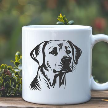 A detailed vector illustration of a Labrador Retriever's head, suitable for custom design projects.