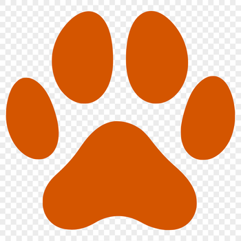 Free clip art illustration of a single paw print with rounded edges