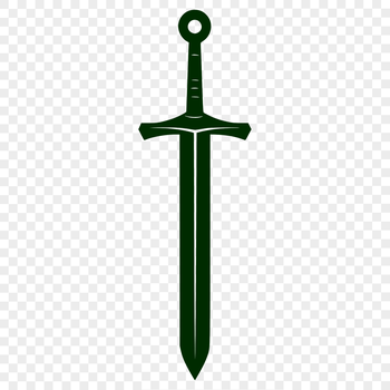 A detailed illustration of a medieval-style sword, designed as a vector graphic.