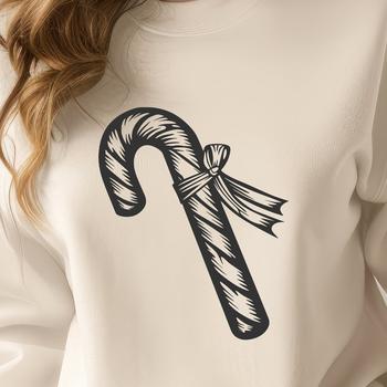 A stylized candy cane graphic designed in vector format.