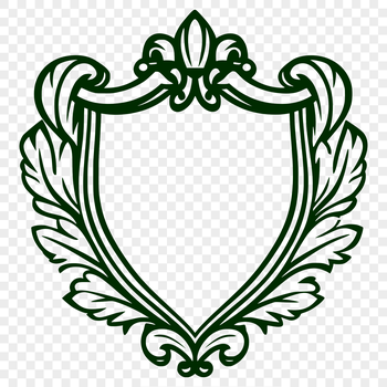 A detailed shield design for crafting and DIY projects featuring an ornate pattern.