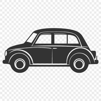 A 2D representation of a car designed as vector art for digital and cutting machine applications.