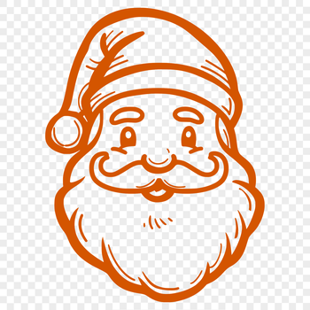 A stylized illustration of Santa Claus's head, suitable for Christmas-themed designs.