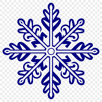 A delicate, symmetrical snowflake design made from intricate lines and shapes, ideal for winter-themed projects.