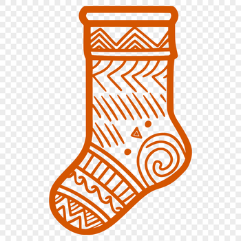 A high-resolution SVG design of a Christmas stocking with decorative details.