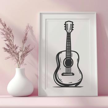 Artistic Guitar In SVG Format