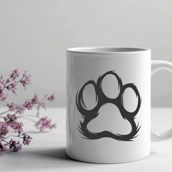 Set of digital paw print icons designed for graphic design and crafting projects.