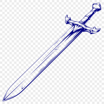 A medieval-style sword with intricate details, suitable for cutting machines or laser cutters.