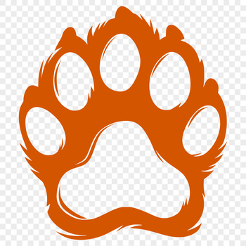 A digital illustration of paw prints in a vector format suitable for cutting machines and graphic design.