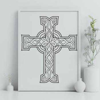 Ornate cross symbol with detailed design elements.