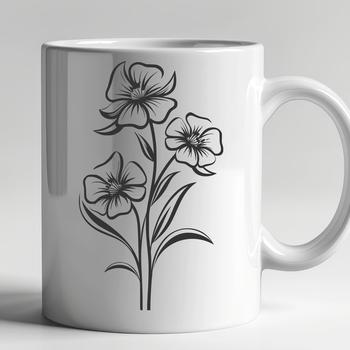 A colorful illustration of a single wild flower with petals and center in a natural environment.