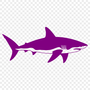 A sea creature design featuring a shark as a clip art element.