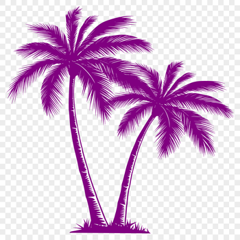 A tropical palm tree illustration suitable for clip art designs and vector graphics.