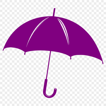 A simple illustration of a silhouette umbrella against a gray background.